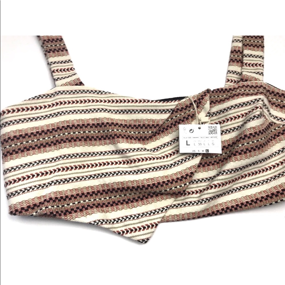 Tribal Woven Asymmetrical Bra Top - Picture 3 of 5